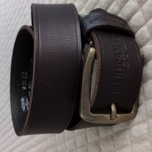 American Bison Dark Brown Leather Belt 36